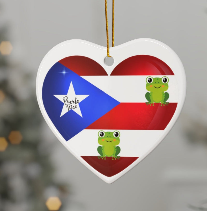 Puerto Rico Flag 🇵🇷- Coqui Ornament, 2-Side Print