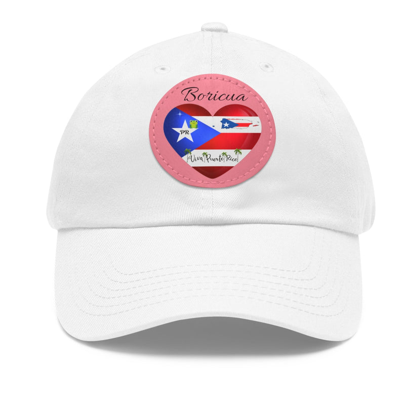 "I Love ❤️ Puerto Rico Flag & Map" Hat - with Leather Patch (Round) - Puerto Rico Flag, Latina hat, Latino hat, Gorra para la playa, Boricua, Puerto rican Pride..