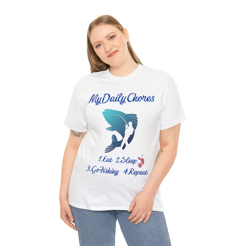 Fishing T Shirt - My Daily Chores, Eat, Sleep, Go Fishing and Repeat. View on Etsy Copy Active