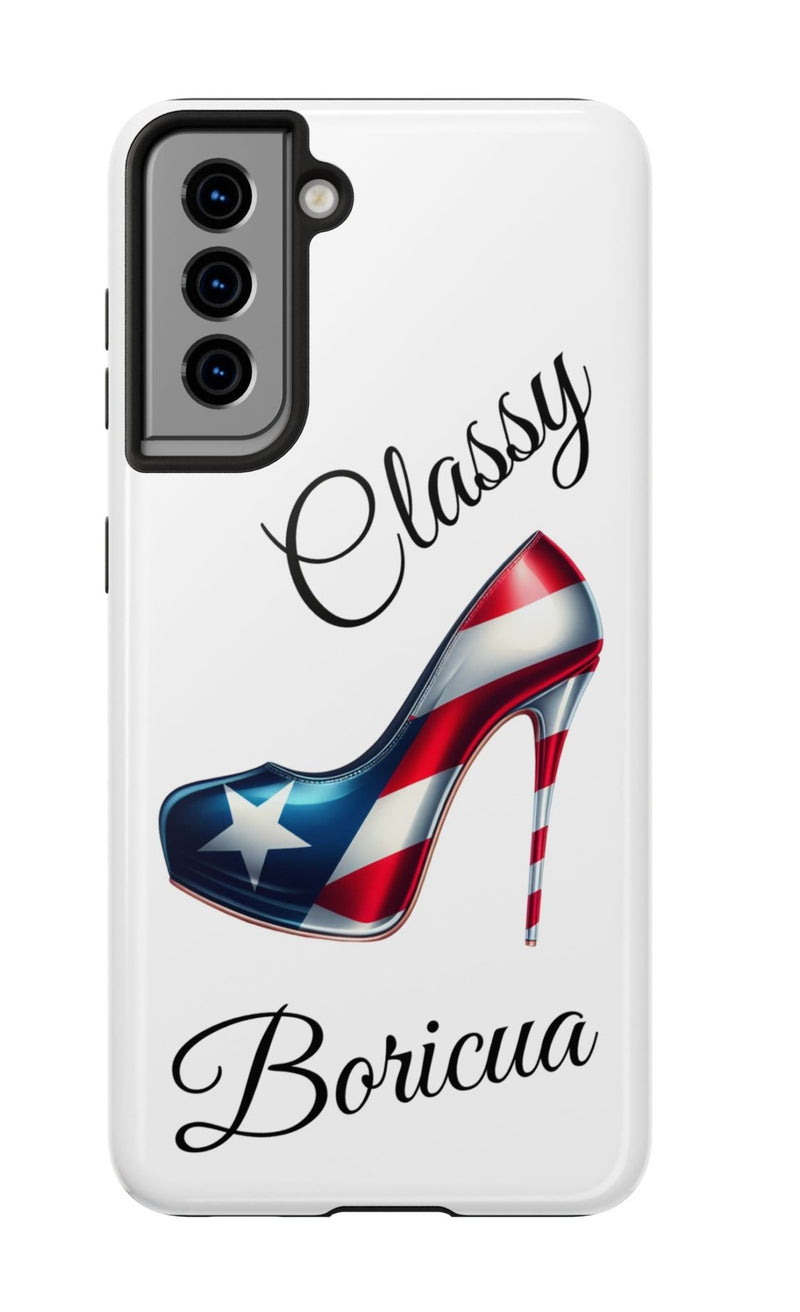 Galaxy Tough Phone Case Classy Boricua Stiletto - Puerto Rico Flag 🇵🇷🥁 -Weeeepa!