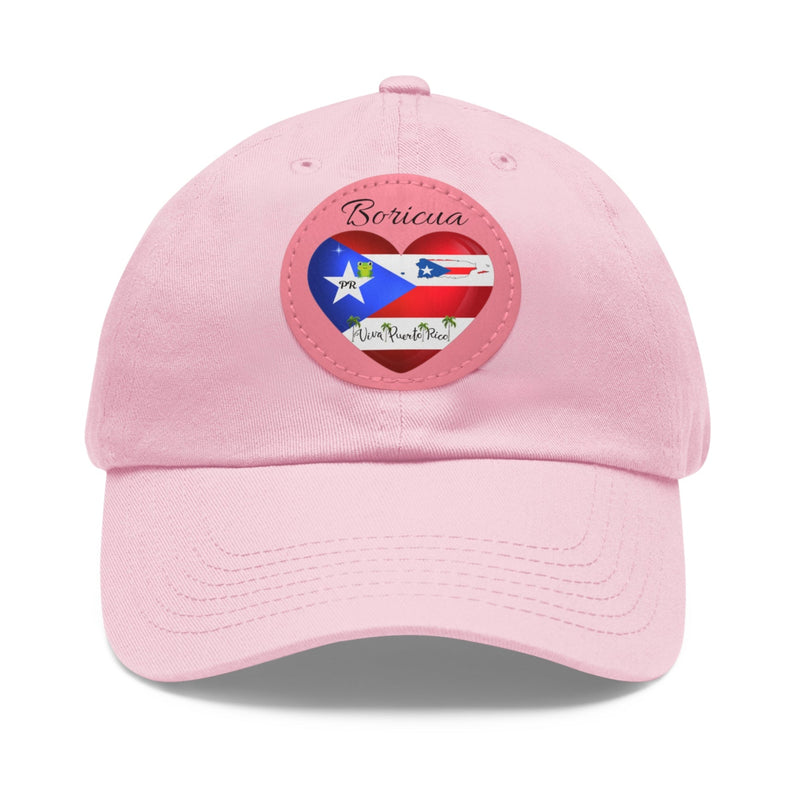 "I Love ❤️ Puerto Rico Flag & Map" Hat - with Leather Patch (Round) - Puerto Rico Flag, Latina hat, Latino hat, Gorra para la playa, Boricua, Puerto rican Pride..
