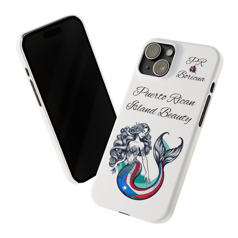 Puerto Rican Island Beauty Mermaid White Slim designer Phone Case - Puerto Rico Flag π΅π·π₯ -Weeeepa!