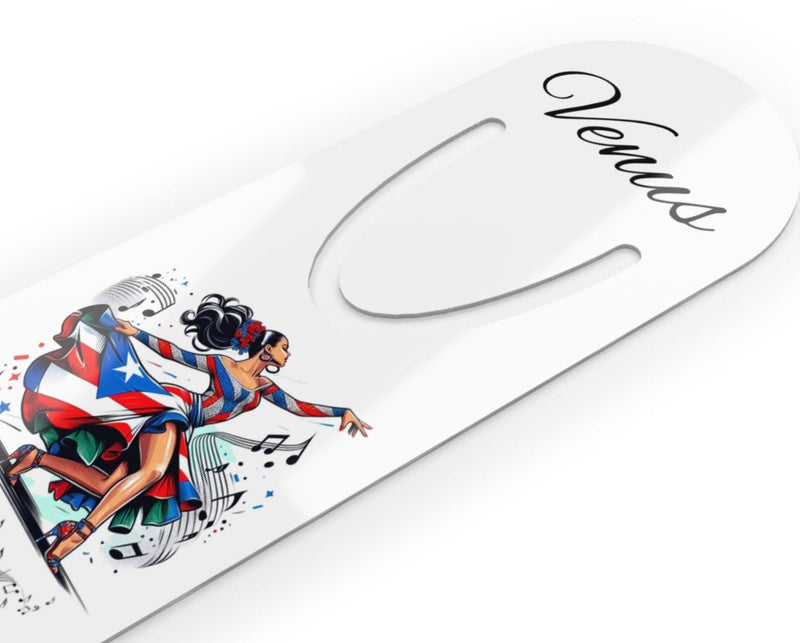 Personalized Bookmark 'Boricua Salsera' Puerto Rico Flag Design - 5 inch