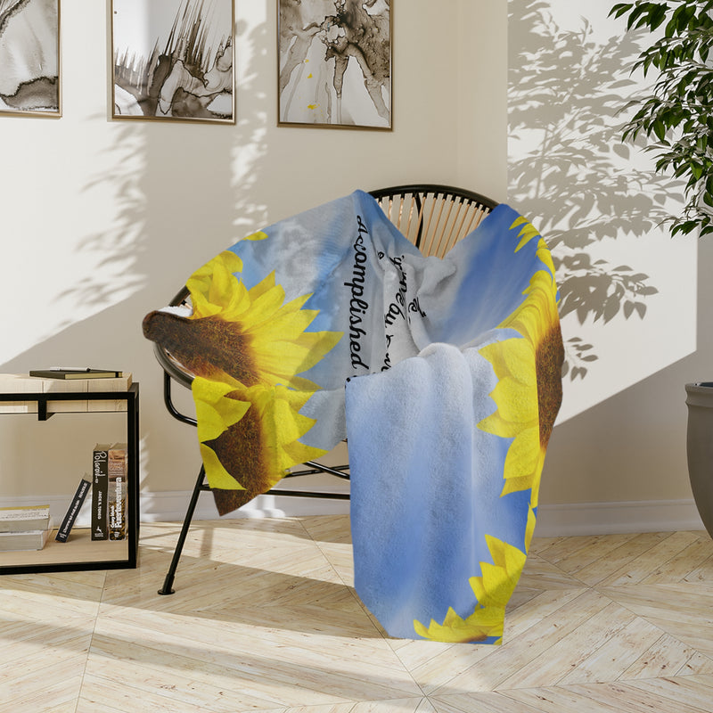 Sunflower Velveteen Minky Blanket - Daughter Gift from Mom