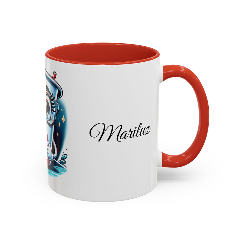 Coffee Mug - Reading Cup Mug - Puerto Rican Flag Design - Personalized Name - Book Lovers Gift