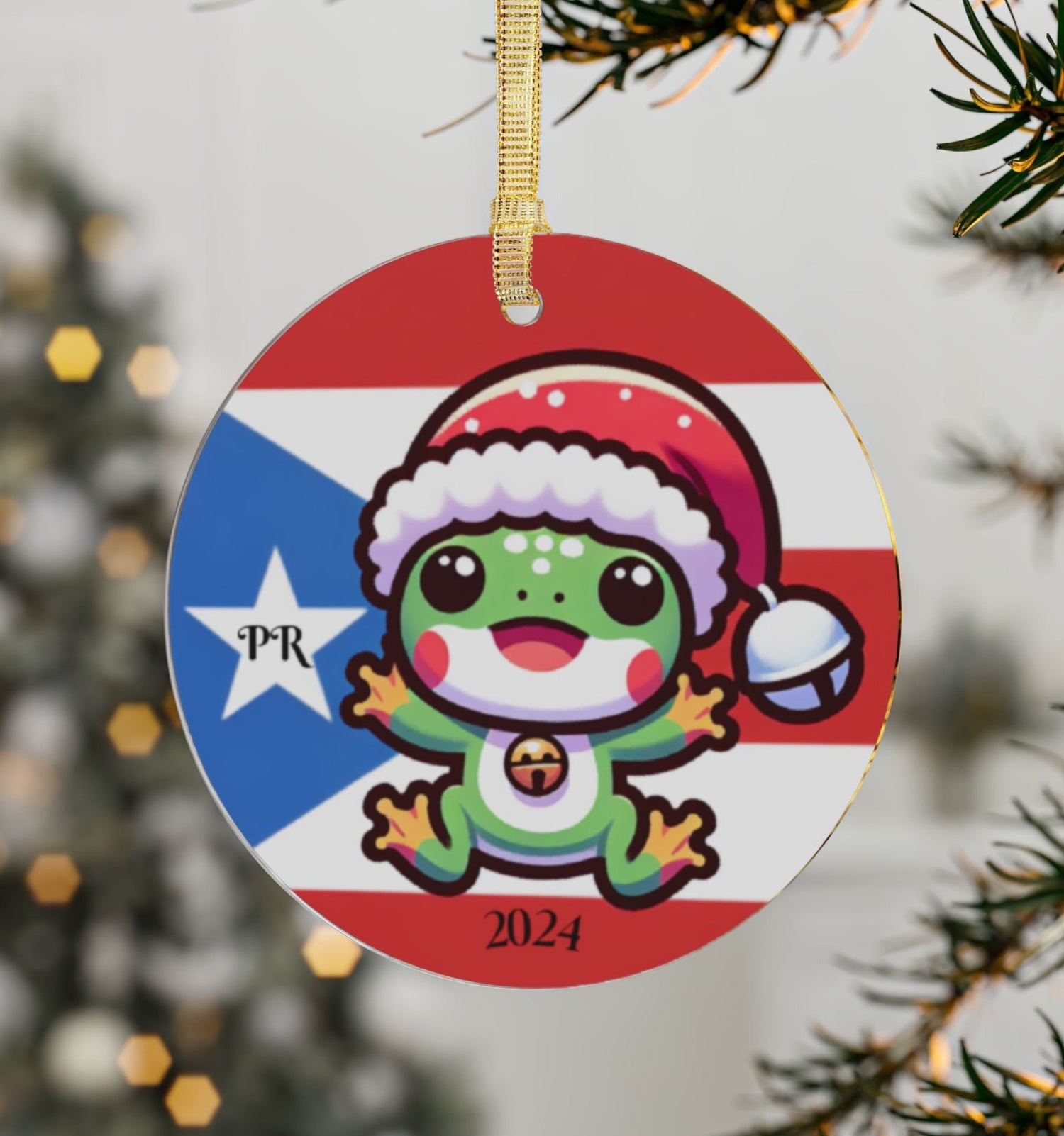 Coqui/Frog🇵🇷✨Puerto Rico 2024 Acrylic Ornament - Puerto Rico Flag Ornament