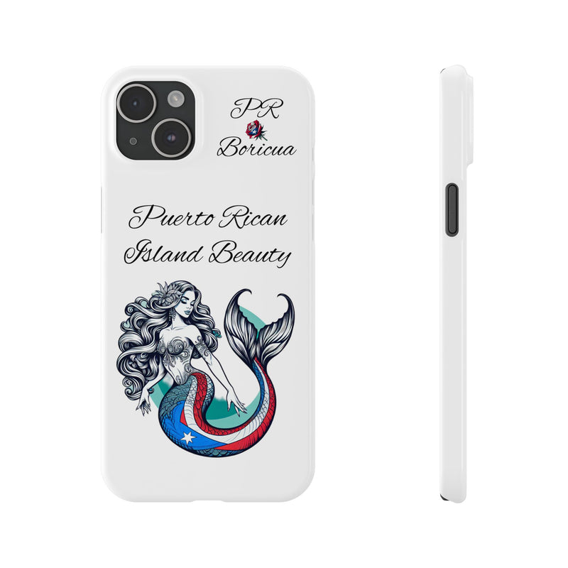 Puerto Rican Island Beauty Mermaid White Slim designer Phone Case - Puerto Rico Flag π΅π·π₯ -Weeeepa!