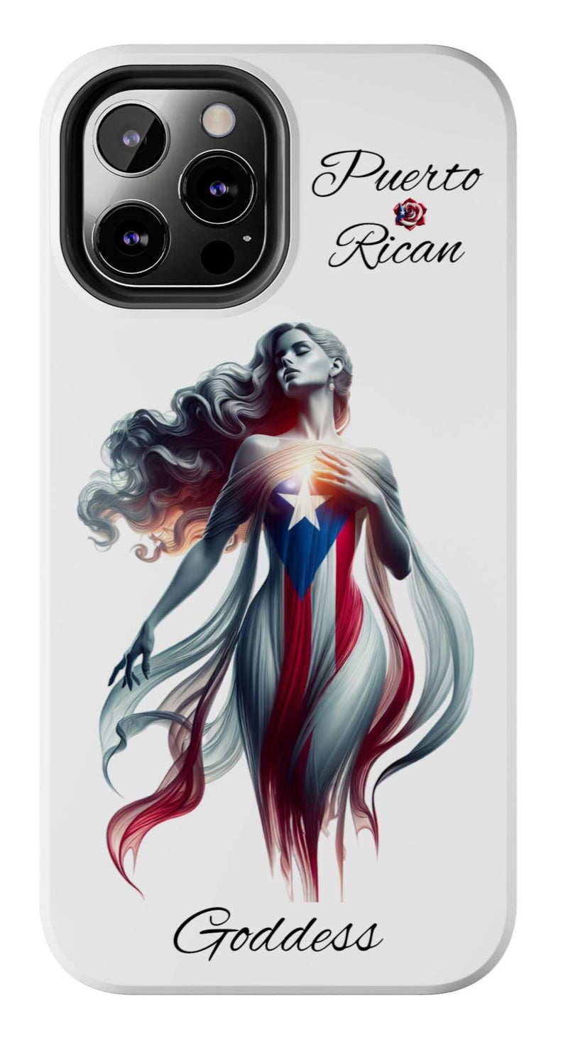 Puerto Rican Goddess White Tough iPhone case - Puerto Rico Flag 🇵🇷🥁 - Weeeepa!