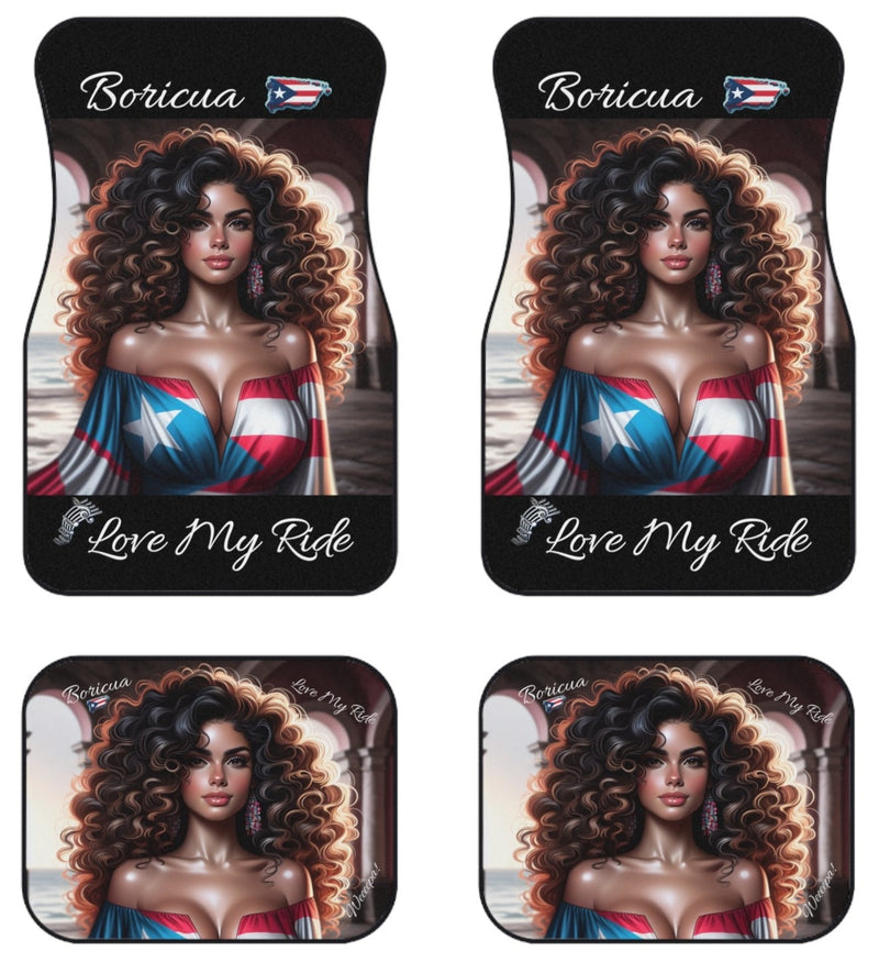 PUERTO RICO π΅π· BORICUA, LOVE MY RIDE CAR MATS (Set of 4)