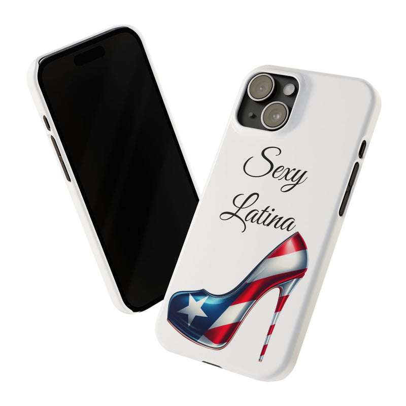 Puerto Rico Flag Sexy Latina Stiletto White Slim Phone Cases - Rico Flag π΅π·π₯ -Weeeepa!, Puertoriquena