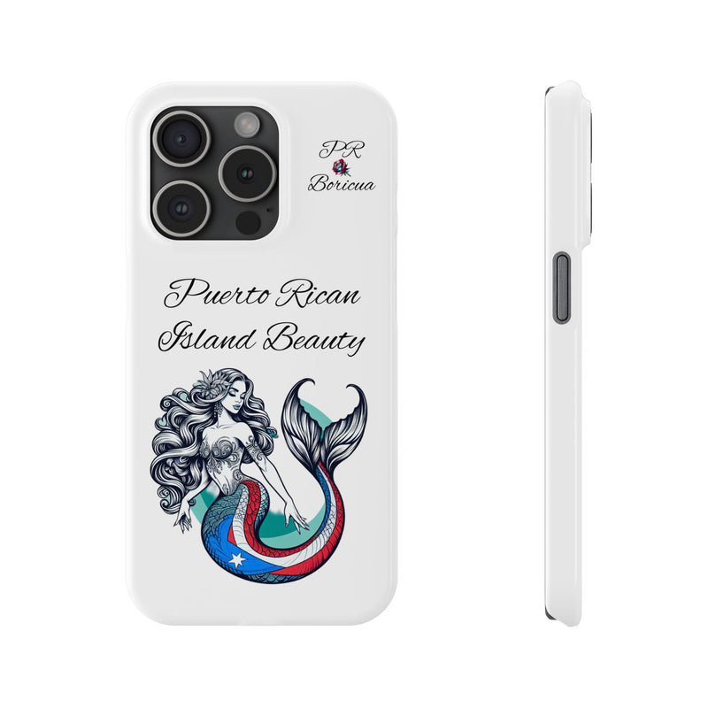 Puerto Rican Island Beauty Mermaid White Slim designer Phone Case - Puerto Rico Flag π΅π·π₯ -Weeeepa!