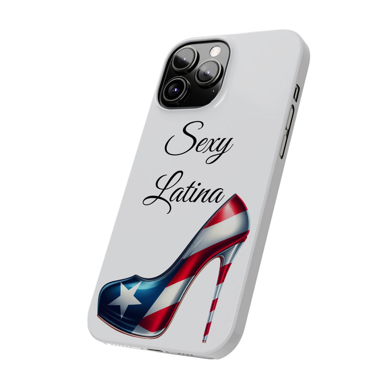 Puerto Rico Flag Sexy Latina Stiletto White Slim Phone Cases - Rico Flag π΅π·π₯ -Weeeepa!, Puertoriquena