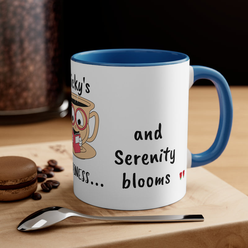Bookworm Bliss: Cup Reading Mug with Glasses Design - 11oz