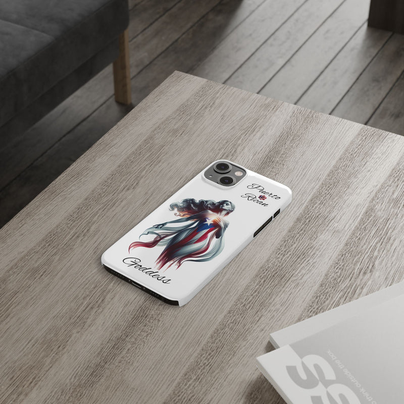 Puerto Rican Goddess White Slim Phone Cases - Rico Flag π΅π·π₯ -Weeeepa!, Puertoriquena