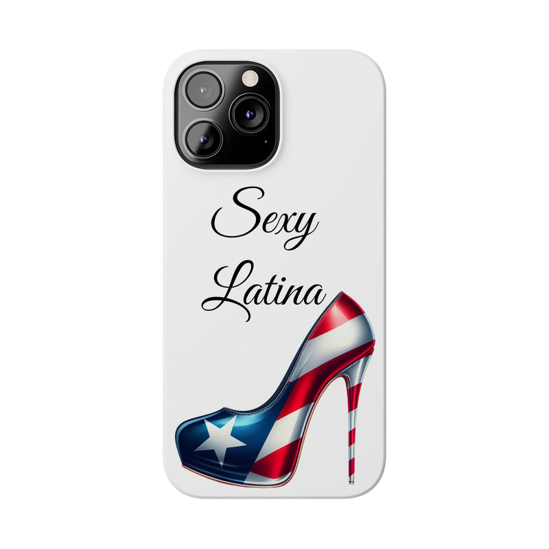 Puerto Rico Flag Sexy Latina Stiletto White Slim Phone Cases - Rico Flag π΅π·π₯ -Weeeepa!, Puertoriquena