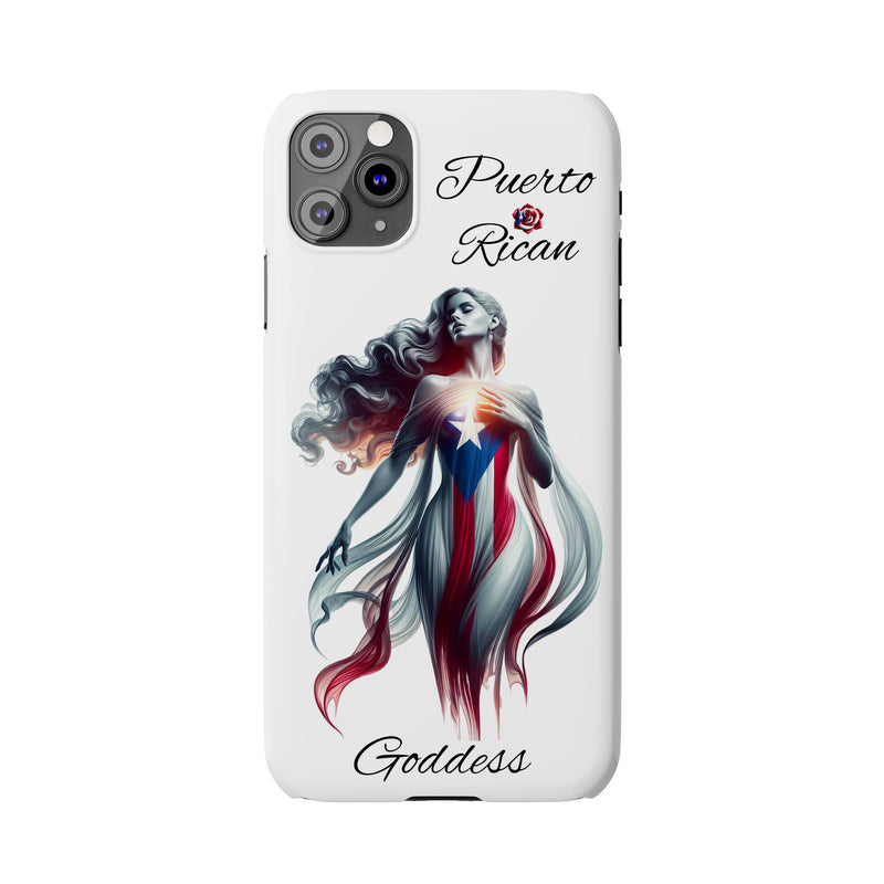 Puerto Rican Goddess White Slim Phone Cases - Rico Flag π΅π·π₯ -Weeeepa!, Puertoriquena