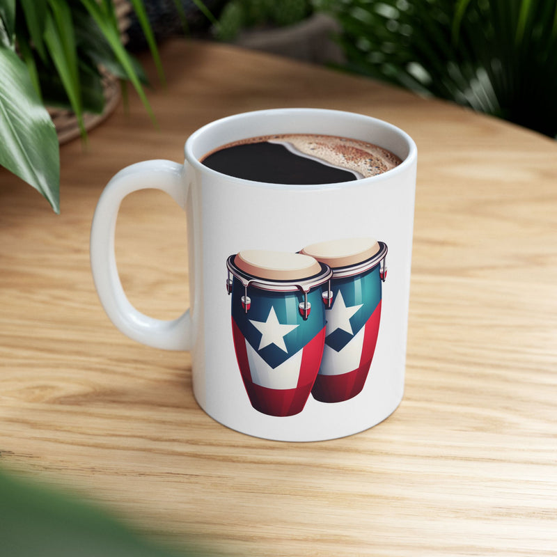 Puerto Rico Congas Ceramic Mug, Personalized 11oz