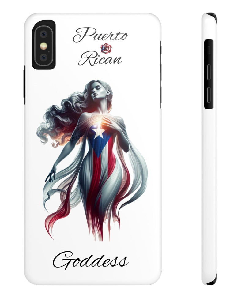 Puerto Rican Goddess White Slim XS Max iPhone Cases - Rico Flag π΅π·π₯ -Weeeepa!, Puertoriquena