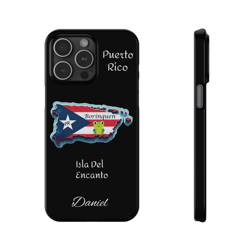 Personalized iPhone Puerto Rican Flag - Black Slim Cases - Rico Flag π΅π·π₯ -Weeeepa!, Puertoriquena