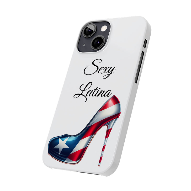 Puerto Rico Flag Sexy Latina Stiletto White Slim Phone Cases - Rico Flag π΅π·π₯ -Weeeepa!, Puertoriquena