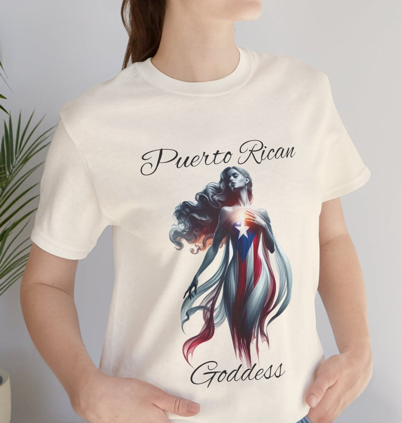 Puerto Rican Goddess - Puerto Rico Flag - Puertorriqueña - Diosa Puertorriqueña, Jersey Short Sleeve Tee