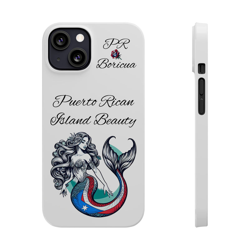 Puerto Rican Island Beauty Mermaid White Slim designer Phone Case - Puerto Rico Flag π΅π·π₯ -Weeeepa!