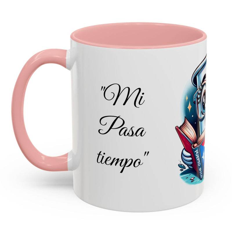 Coffee Mug - Reading Cup Mug - Puerto Rican Flag Design - Personalized Name - Book Lovers Gift