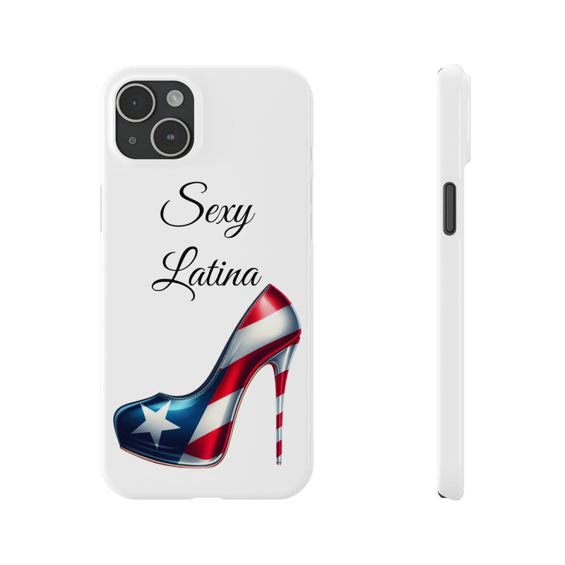 Puerto Rico Flag Sexy Latina Stiletto White Slim Phone Cases - Rico Flag π΅π·π₯ -Weeeepa!, Puertoriquena