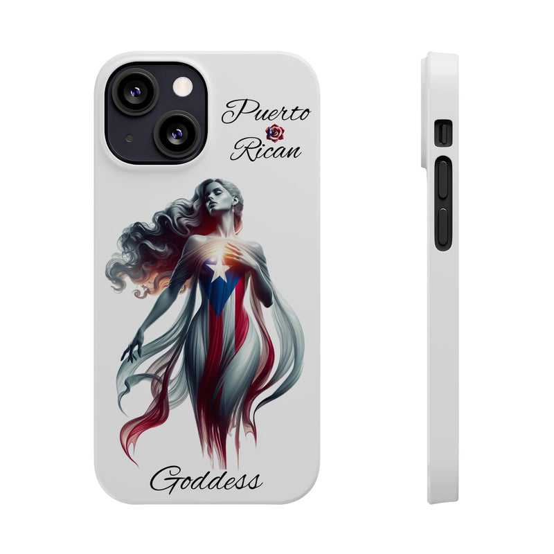 Puerto Rican Goddess White Slim Phone Cases - Rico Flag π΅π·π₯ -Weeeepa!, Puertoriquena