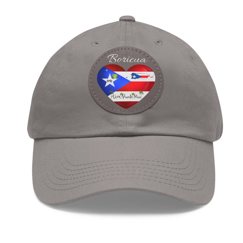 "I Love ❤️ Puerto Rico Flag & Map" Hat - with Leather Patch (Round) - Puerto Rico Flag, Latina hat, Latino hat, Gorra para la playa, Boricua, Puerto rican Pride..