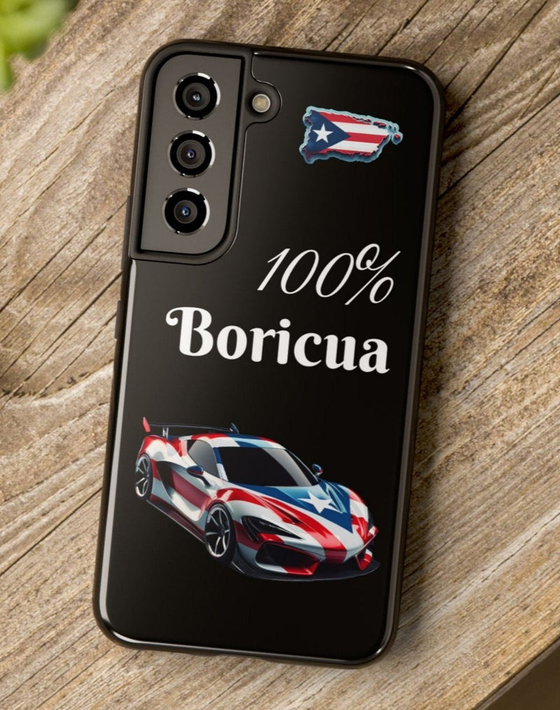 Galaxy Tough Phone Case - 100% Boricua - Puerto Rico Flag 🇵🇷🥁 Weeeepa!