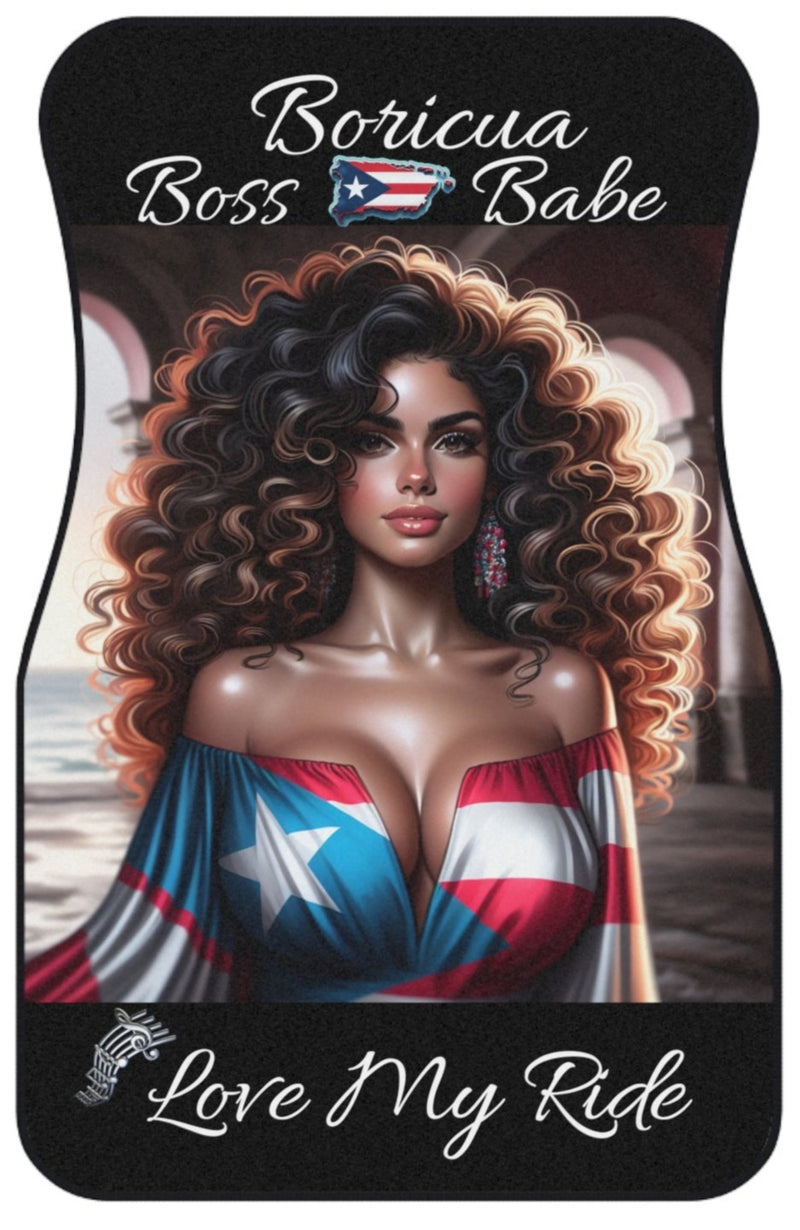 PUERTO RICO BORICUA BOSS BABE šµš· LOVE MY RIDE CAR MATS (Set of 4)