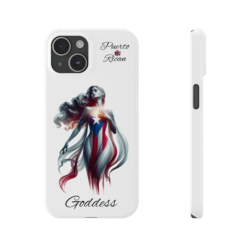 Puerto Rican Goddess White Slim Phone Cases - Rico Flag π΅π·π₯ -Weeeepa!, Puertoriquena
