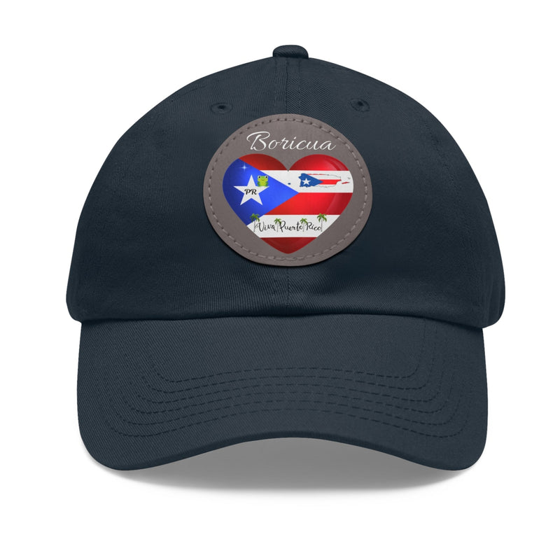 "I Love ❤️ Puerto Rico Flag & Map" Hat - with Leather Patch (Round) - Puerto Rico Flag, Latina hat, Latino hat, Gorra para la playa, Boricua, Puerto rican Pride..