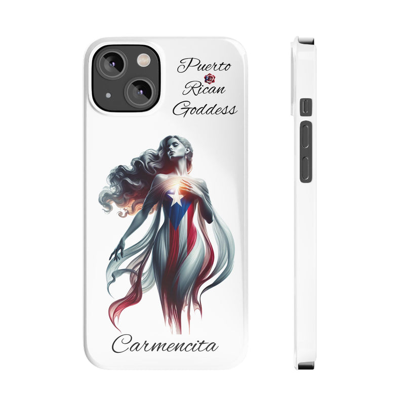 Personalized Puerto Rican Goddess White Slim iPhone Cases - Puerto Rico Flag π΅π·π₯ - Weeeepa!, Puertoriquena