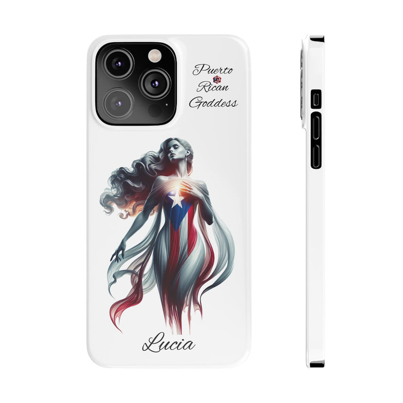 Personalized Puerto Rican Goddess White Slim iPhone Cases - Puerto Rico Flag π΅π·π₯ - Weeeepa!, Puertoriquena
