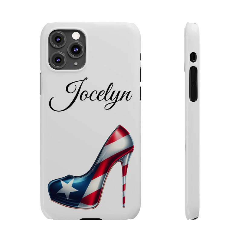 Personalized Stiletto iPhone Cell Phone Cases - White Slim Rico Flag π΅π·π₯ - Latina