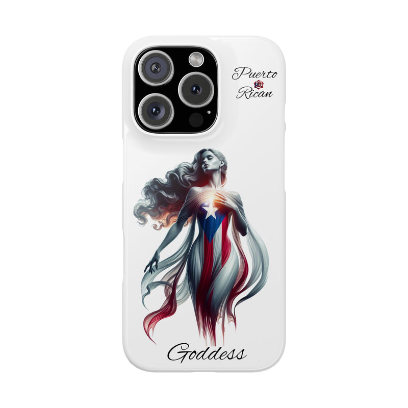 Puerto Rican Goddess White Slim Phone Cases - Rico Flag π΅π·π₯ -Weeeepa!, Puertoriquena