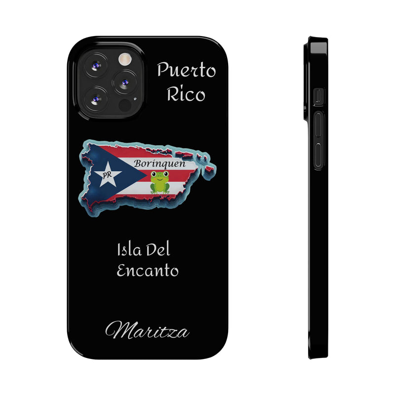 Personalized iPhone Puerto Rican Flag - Black Slim Cases - Rico Flag π΅π·π₯ -Weeeepa!, Puertoriquena