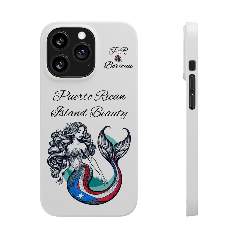 Puerto Rican Island Beauty Mermaid White Slim designer Phone Case - Puerto Rico Flag π΅π·π₯ -Weeeepa!