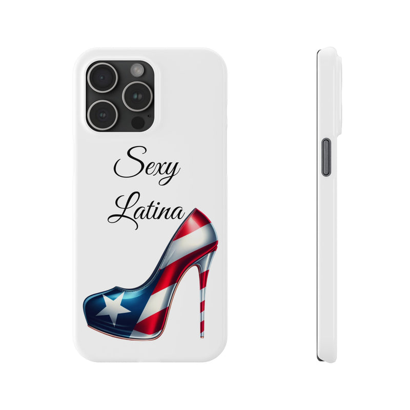 Puerto Rico Flag Sexy Latina Stiletto White Slim Phone Cases - Rico Flag π΅π·π₯ -Weeeepa!, Puertoriquena