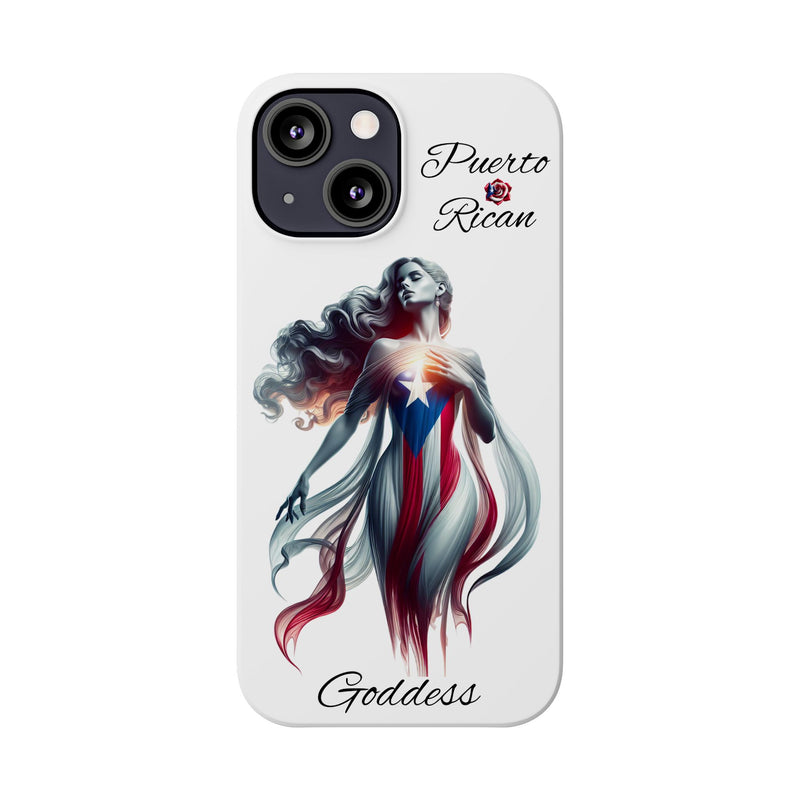 Puerto Rican Goddess White Slim Phone Cases - Rico Flag π΅π·π₯ -Weeeepa!, Puertoriquena