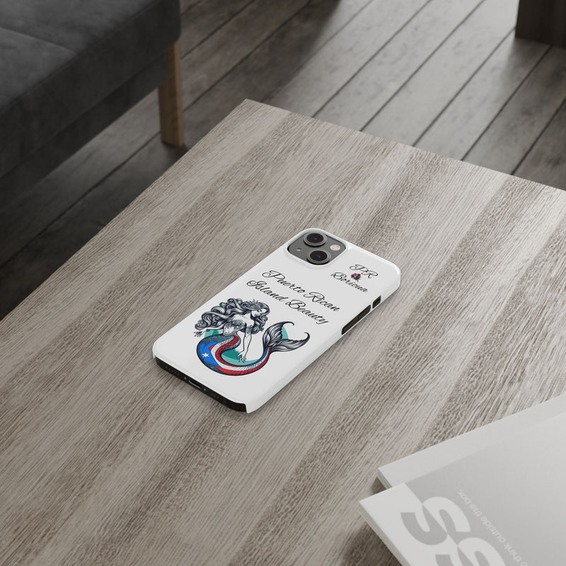 Puerto Rican Island Beauty Mermaid White Slim designer Phone Case - Puerto Rico Flag π΅π·π₯ -Weeeepa!