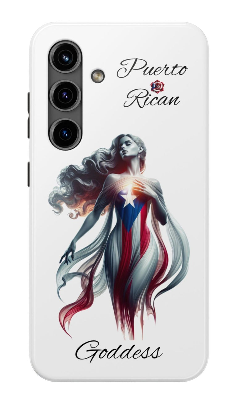 Galaxy Tough Phone case Puerto Rican Goddess - White - Puerto Rico Flag π΅π·π₯ - Weeeepa!