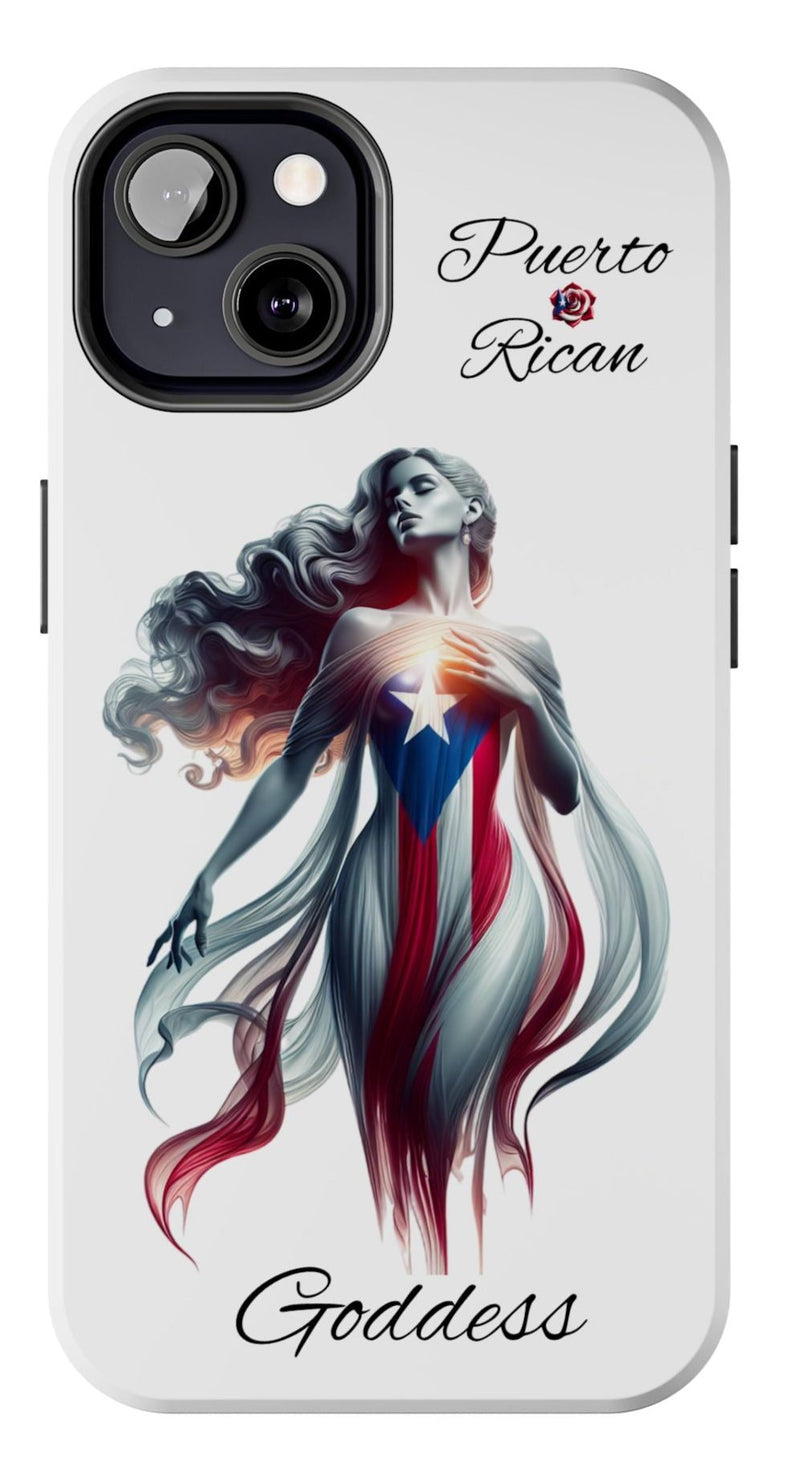 Puerto Rican Goddess White Tough iPhone case - Puerto Rico Flag 🇵🇷🥁 - Weeeepa!