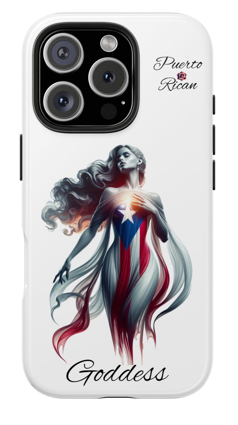 Puerto Rican Goddess White Tough iPhone case - Puerto Rico Flag 🇵🇷🥁 - Weeeepa!