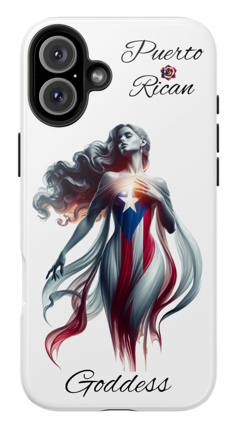 Puerto Rican Goddess White Tough iPhone case - Puerto Rico Flag 🇵🇷🥁 - Weeeepa!