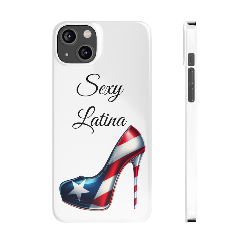 Puerto Rico Flag Sexy Latina Stiletto White Slim Phone Cases - Rico Flag π΅π·π₯ -Weeeepa!, Puertoriquena