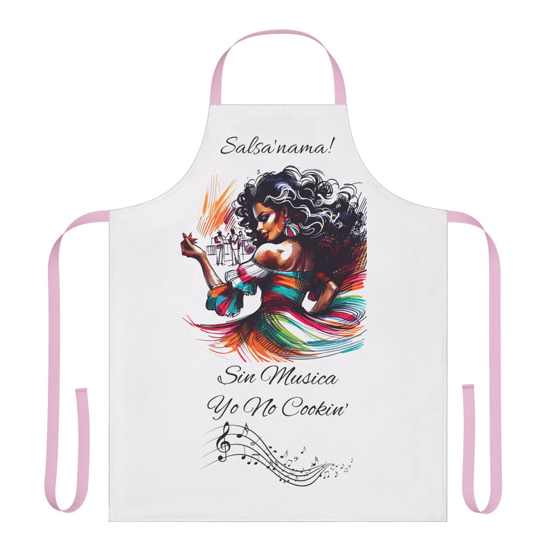 SIN MUSICA YO NO COOKIN' -🇵🇷🥁 Chef's Apron-Color Straps, Latina, Borinquen, Soy Puertorriqueña, Orgullosa Boricua