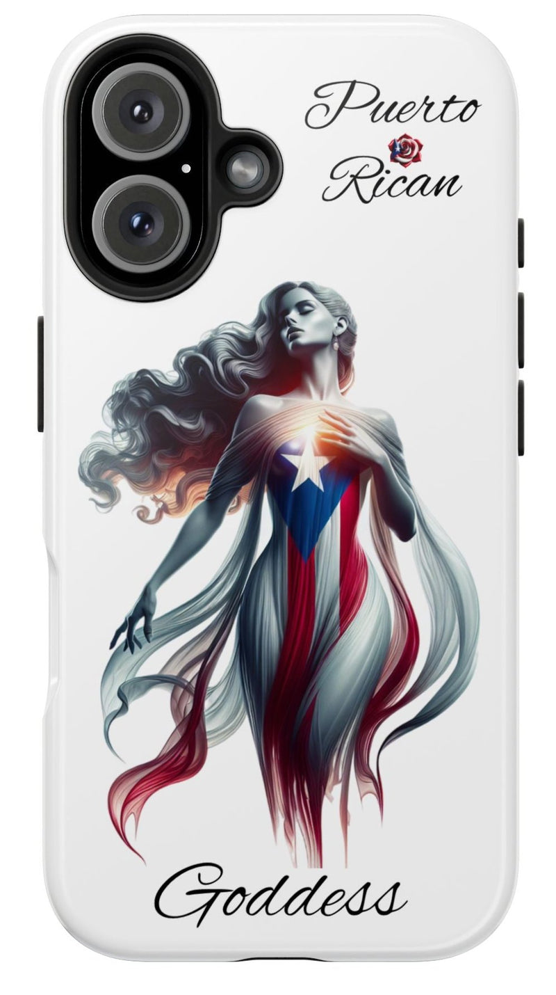 Puerto Rican Goddess White Tough iPhone case - Puerto Rico Flag 🇵🇷🥁 - Weeeepa!